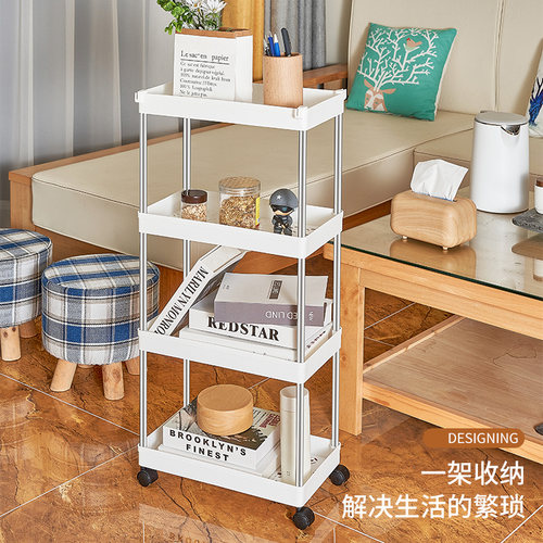 厨房置物架家用收纳储物架子移动小推车落地多层浴室卧室床头整理