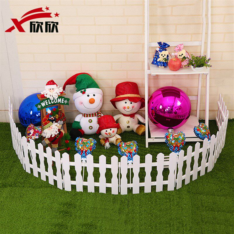 圣诞节装饰品栅栏木质篱笆圣诞树围栏场景装饰布置可拼接宠物围栏