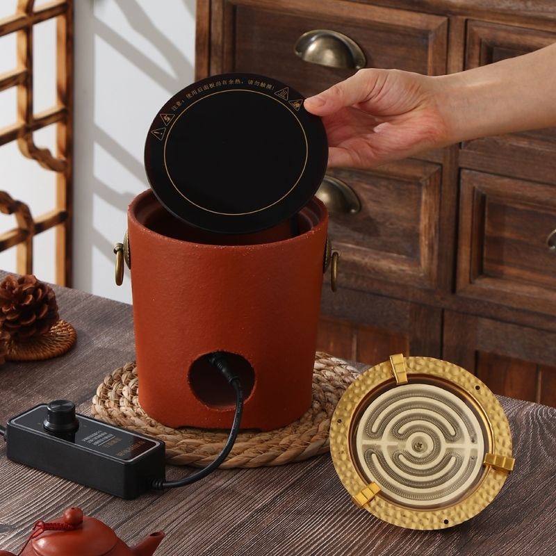 2023炭炉适配电芯铜芯玻璃面板黑晶炉芯改装碳烤炉改电智能线控泡