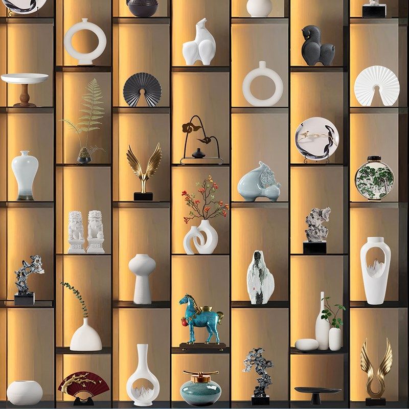 新中式轻奢创意家居摆件客厅电视柜酒柜高档办公室样板间软装摆设,家居饰品,装饰摆件,淘宝优惠券,粉丝福利购,淘宝优惠卷