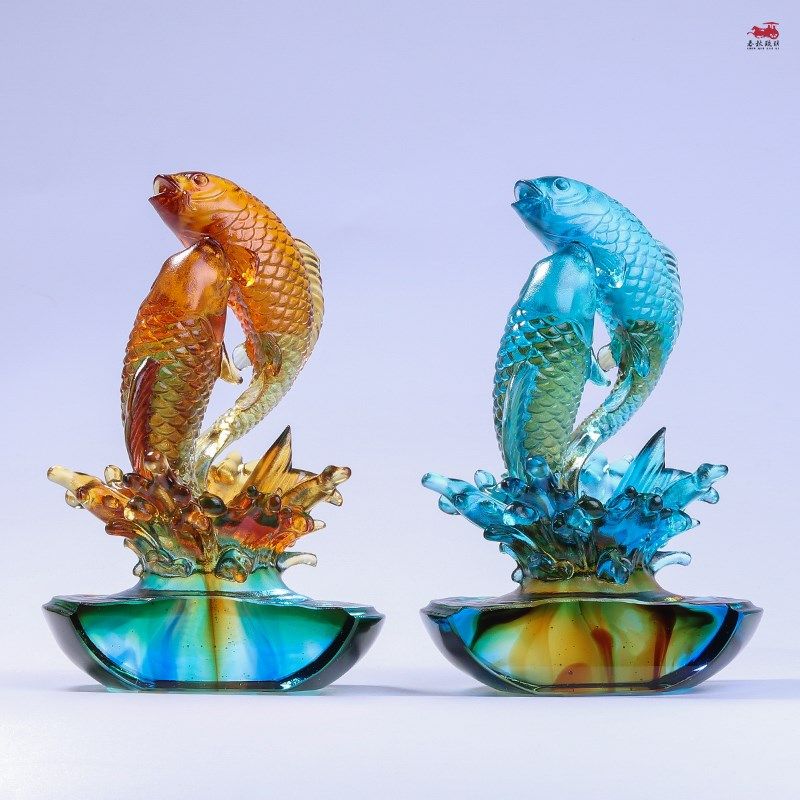 琉璃鱼工艺品富贵有余摆件家用客厅创意装饰品乔迁礼物商务礼品,家居饰品,装饰摆件,淘宝优惠券,粉丝福利购,淘宝优惠卷