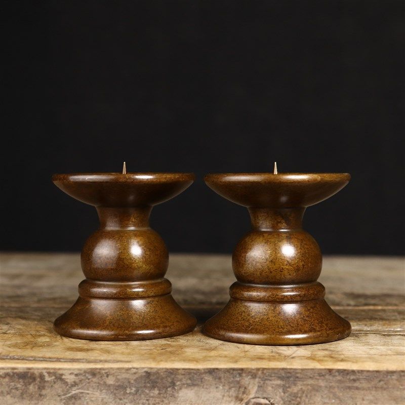 纯铜苏工莲花八宝蜡烛台铜蜡台香炉摆件复古一对,家居饰品,烛台,淘宝优惠券,粉丝福利购,淘宝优惠卷