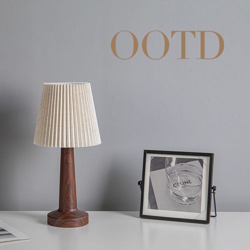 中古复古北欧简约现代美式装饰氛围百褶台灯卧室喂奶温馨小夜灯