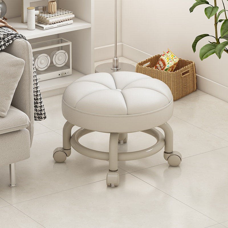 万向轮小凳子带滑轮矮凳家用换鞋凳儿童靠背椅子客厅圆凳软包板凳,住宅家具,万向轮凳,淘宝优惠券,粉丝福利购,淘宝优惠卷