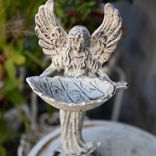 美式乡村复古天使喂鸟器 铸铁户外创意工艺品 庭院别墅摆件装饰品