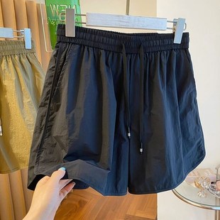 沙滩休闲运动裤 肥仔宽松特大码 男女夏季 透气速干短裤 子2 300斤薄款