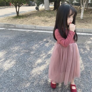 2023秋冬女童洋装 儿童澳绒柔软亲肤长袖蓬蓬纱裙 公主连身裙子
