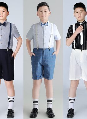 胖儿童西装套装大童西服夏季男童正装夏天儿童钢琴演奏礼服演出服