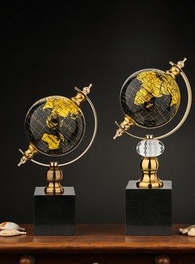 跨境轻奢客厅地球仪办公室摆件高级感家居装饰品酒店大堂工艺品