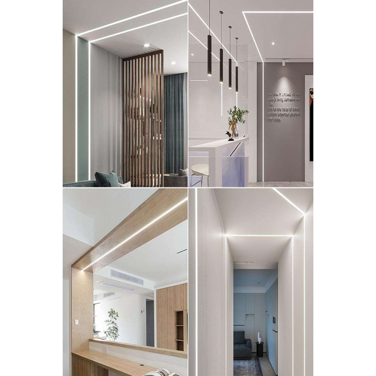 天花墙面嵌入式线性灯 35*50MM线条灯铝槽加PC灯罩硬灯条外壳套件