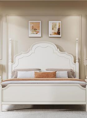 简约实木床1.5m白色儿童床现代灰色极简轻奢小户型卧室储物高箱床