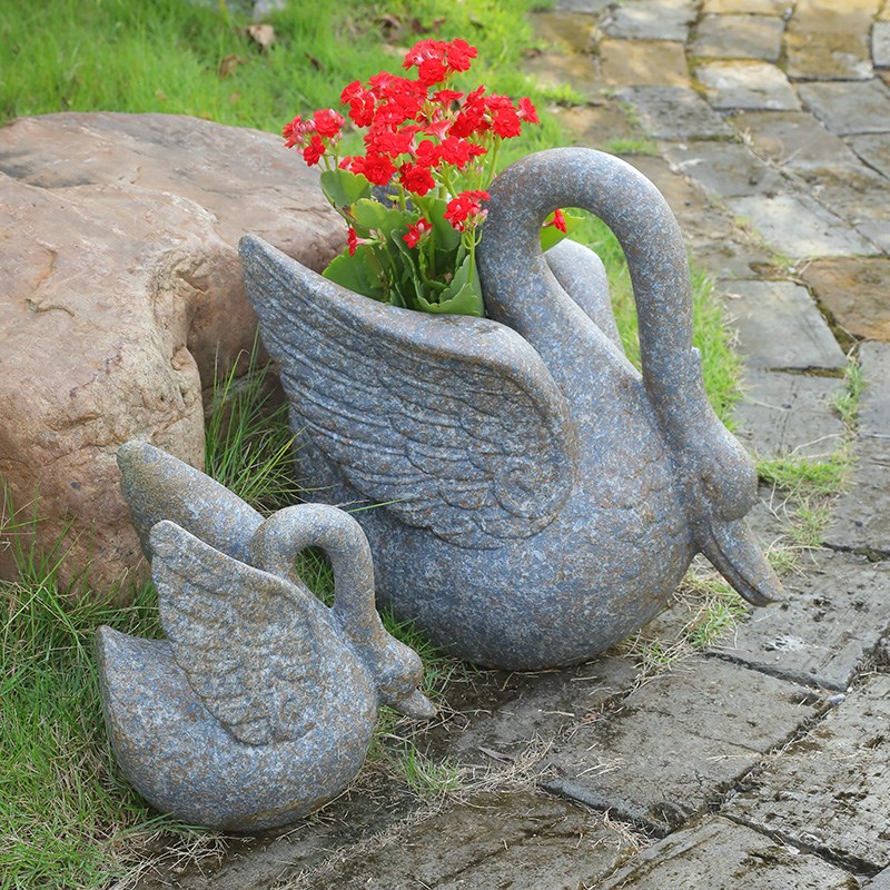 汉韵堂动物小花盆摆件户外庭院花园鱼池水景造景装饰微景观工艺品