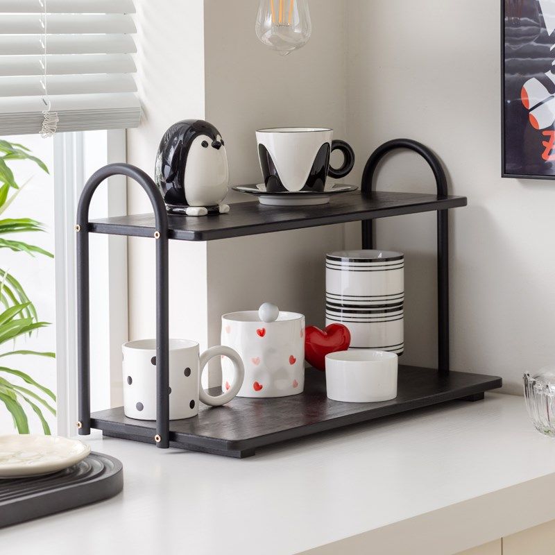 杯子收纳置物架双层杯架水杯茶杯茶具厨房水杯架收纳架咖啡杯架子