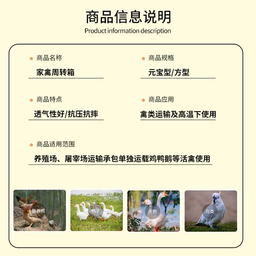 鸡笼运输笼塑料家禽周转箱筐家用大号兔笼养殖笼成鸡鸭鹅鸽子笼子