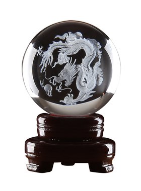 新款水晶球摆件12生肖鼠牛虎兔龙蛇马羊猴鸡狗猪生日内雕招财礼物