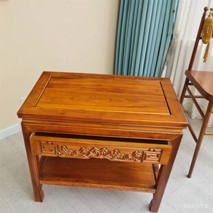 全实木中式带抽屉沙发边几角几整装榫卯I鱼缸架奇石方桌客厅小茶