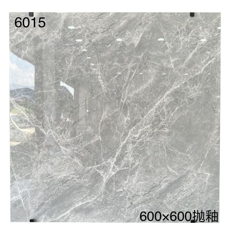全抛釉灰色瓷砖600x600客厅防滑地板砖卧室地砖服装店商场工程砖
