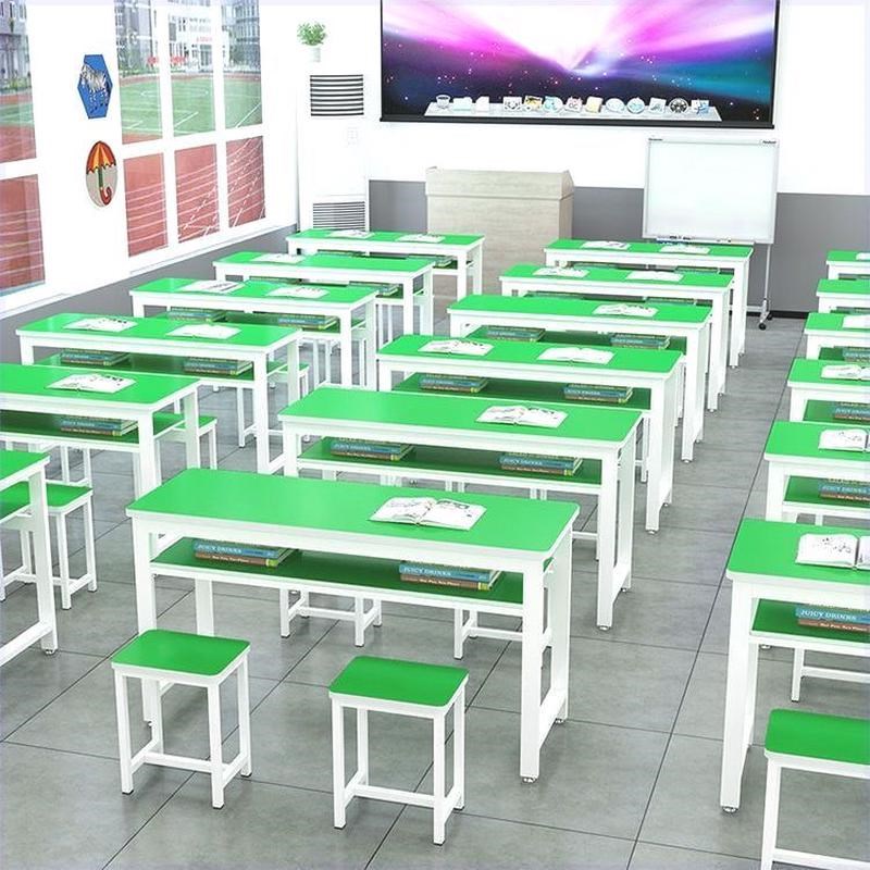 学校美术培训班课桌椅中小学生双人补习课桌长条员工桌托管班桌子