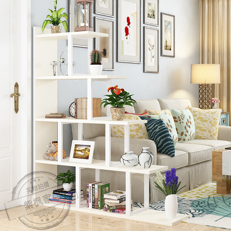 简约现代书架书柜客厅隔断装饰屏风展示架多层花架钢木置物架落地,住宅家具,搁板/置物架/家用陈列架,淘宝优惠券,粉丝福利购,淘宝优惠卷