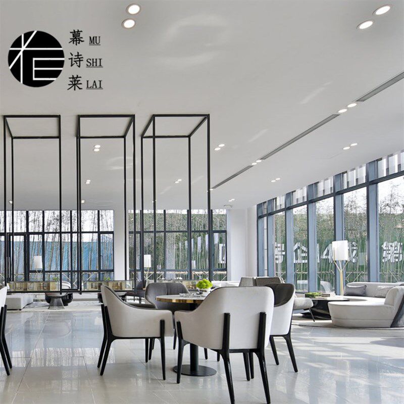 售楼处洽谈沙发组合现代酒店会所大堂G美容院弧形沙发接待卡座定