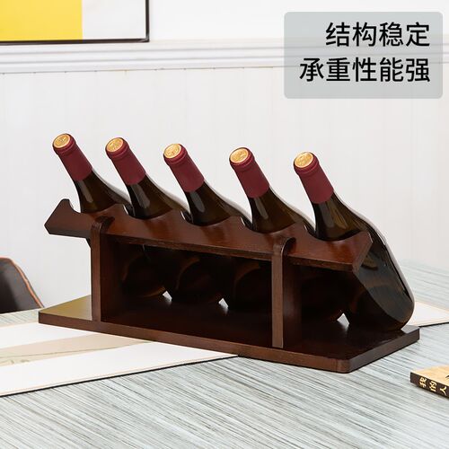 简易实木红酒架橡胶木酒架摆件葡萄酒架客厅酒柜高档红酒收纳架子