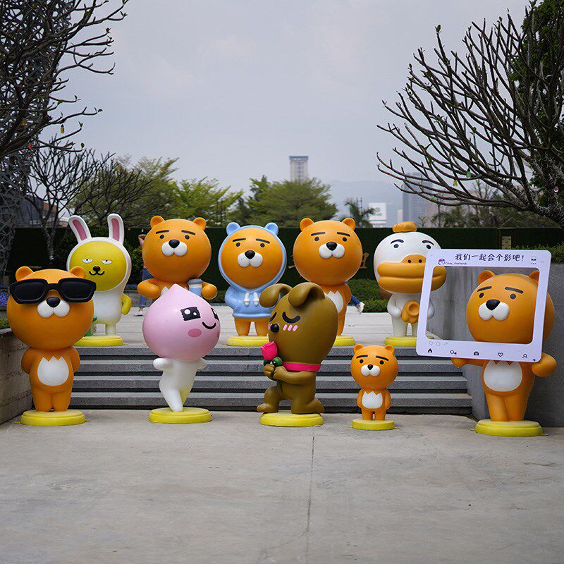 kakao摆件网红拍照p打卡奶茶店甜品店装饰商场咖啡厅壁挂卡通美陈