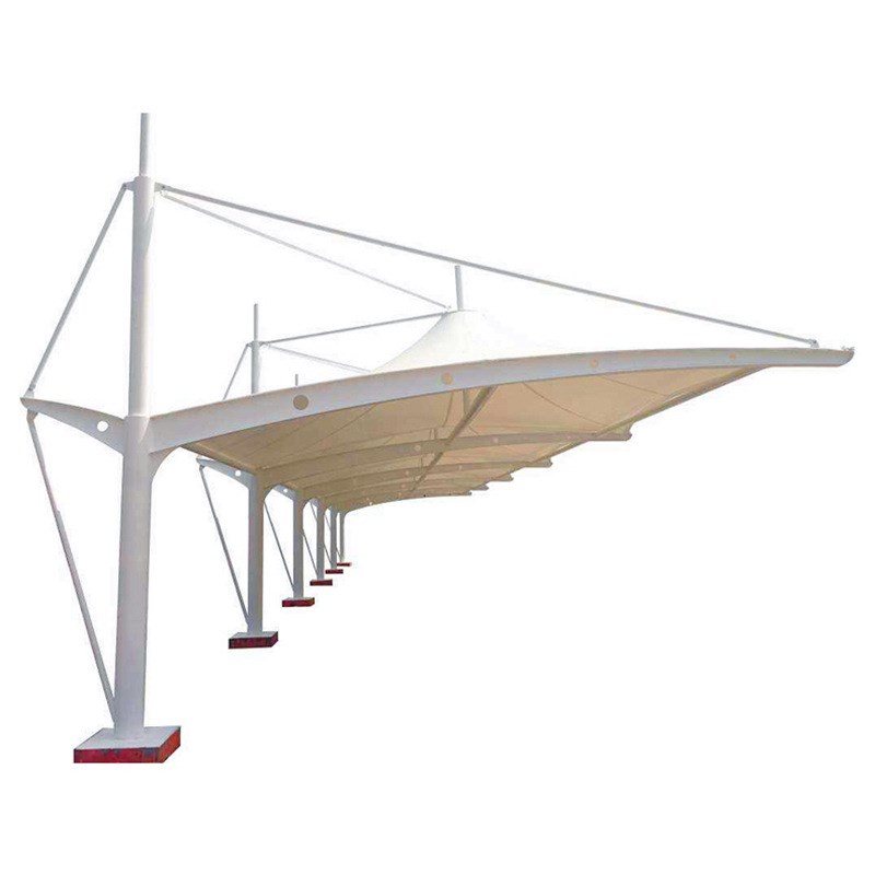 户外景观张拉膜停车棚工厂厂房车间门头棚卸货区膜结构遮阳蓬雨篷