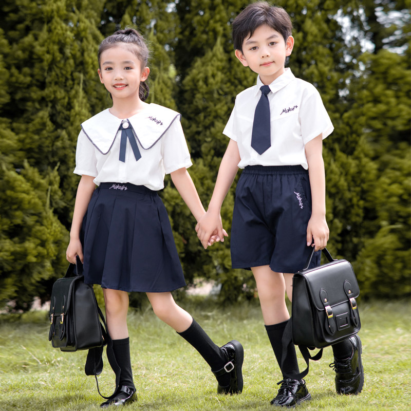 幼儿园园服夏装英伦学院风儿童大B班合唱班服套装毕业照小学生校