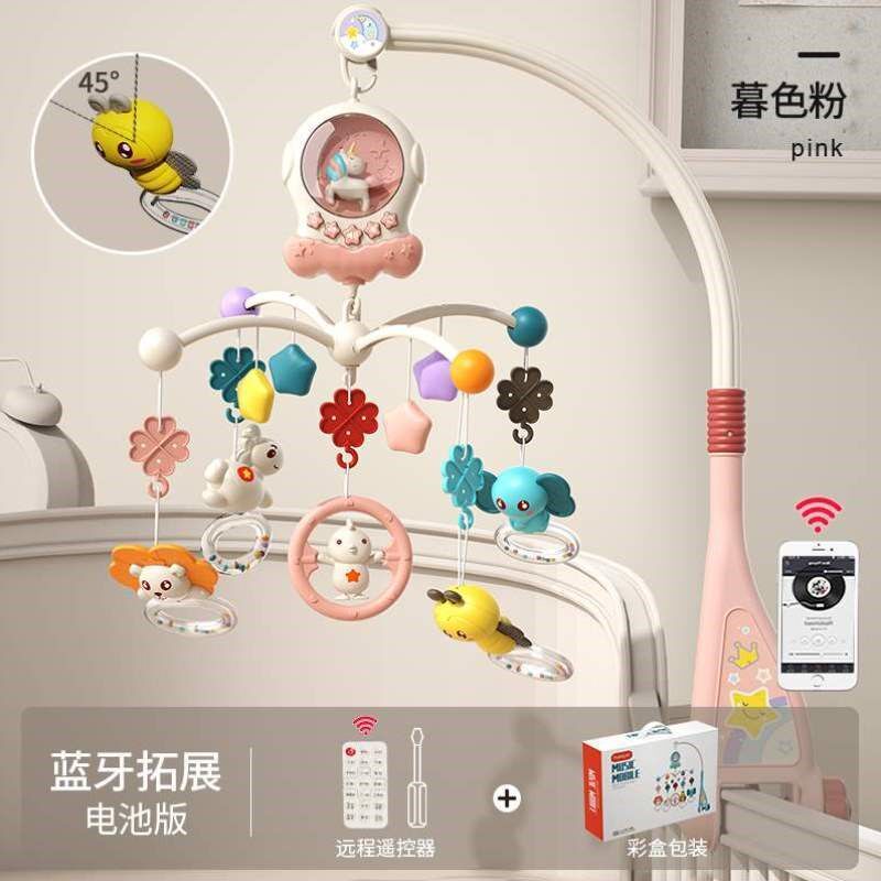 婴儿吊挂床头旋转新生宝宝床铃安抚挂件音乐益智玩具推车摇铃悬挂