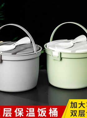 不锈钢保b温饭盒双层防烫手提食堂饭桶上班族便携饭桶提锅冰桶汤