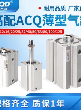 ACQ20/25/32/40气缸可调小型气动薄型ACQW方形伸缩5-10-15-30SB