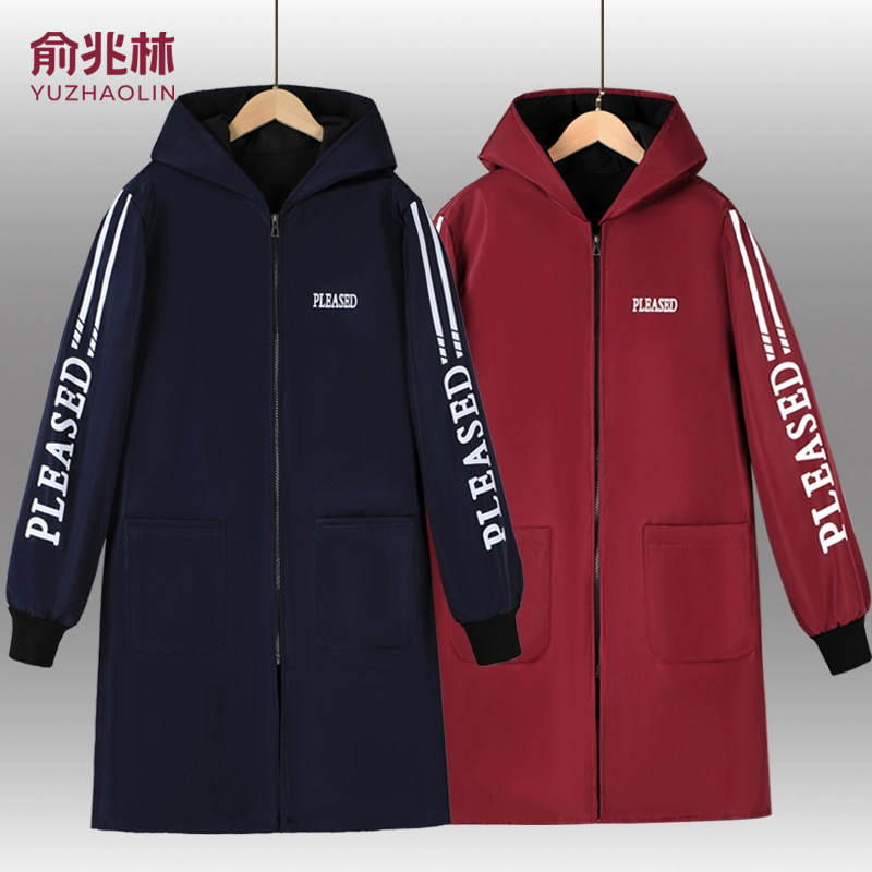 秋冬新款加绒防水工作服罩衣耐洗耐脏连帽劳保大褂工装男士上班女