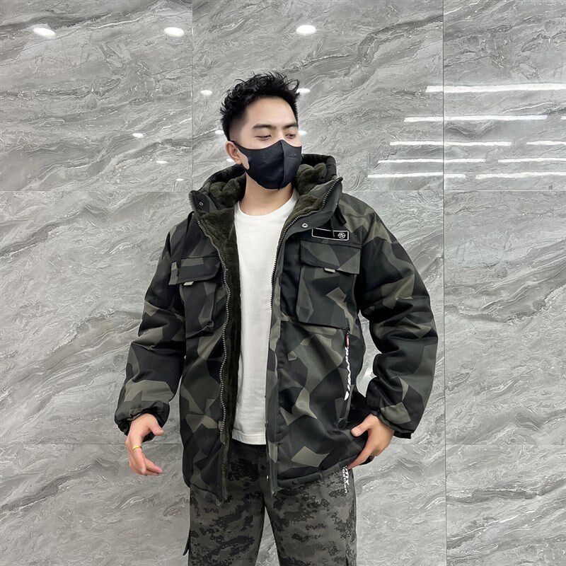 迷彩服棉服男冬季劳o保棉衣加绒加厚防寒保暖冬天工作服棉袄