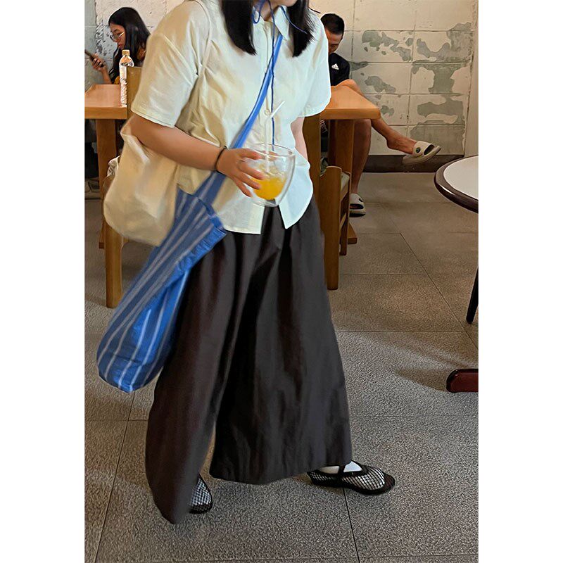 小众表妹 超好穿今年流行的u裙裤2024夏季新款高级感松紧腰阔腿裤