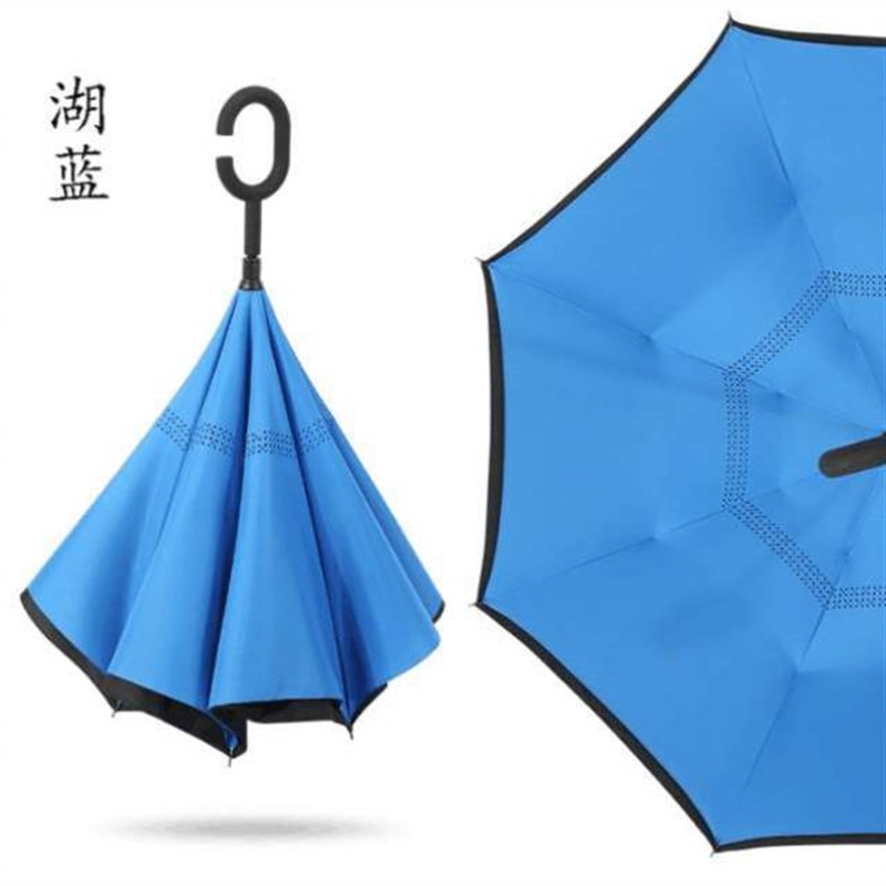 伞双层长柄广告伞男女雨伞晴雨免持反向印车载定制logo雨伞两用式