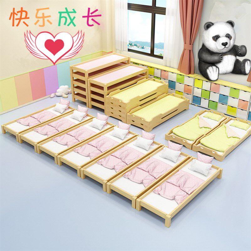 托管班午睡d床小床小孩午休床专用叠叠床可折叠儿童幼儿园实木床