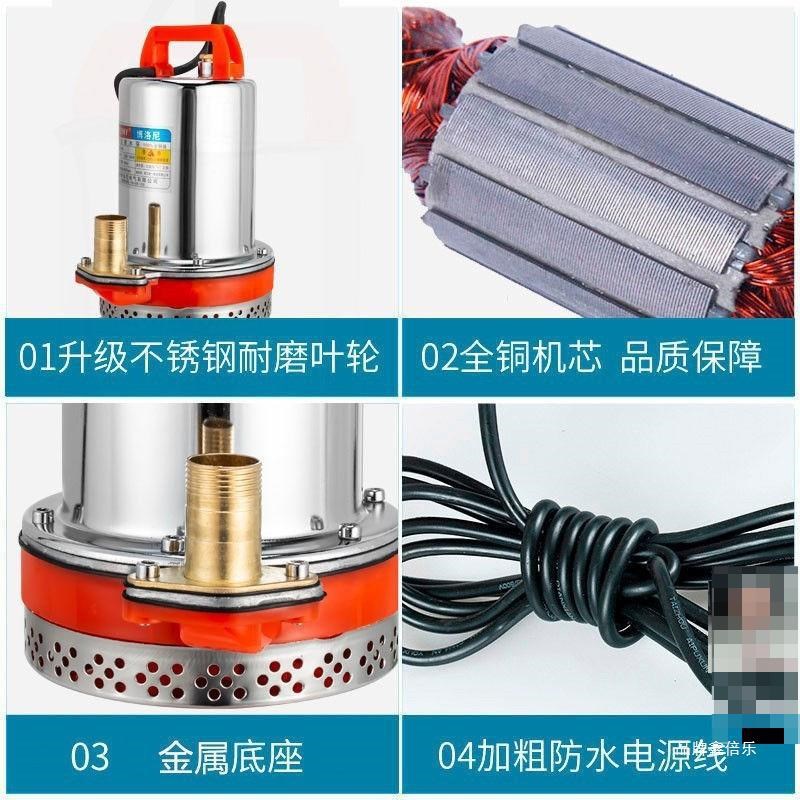 48v水泵抽水机12v增压大功率低压潜水泵直流72v电动车抽水泵12伏