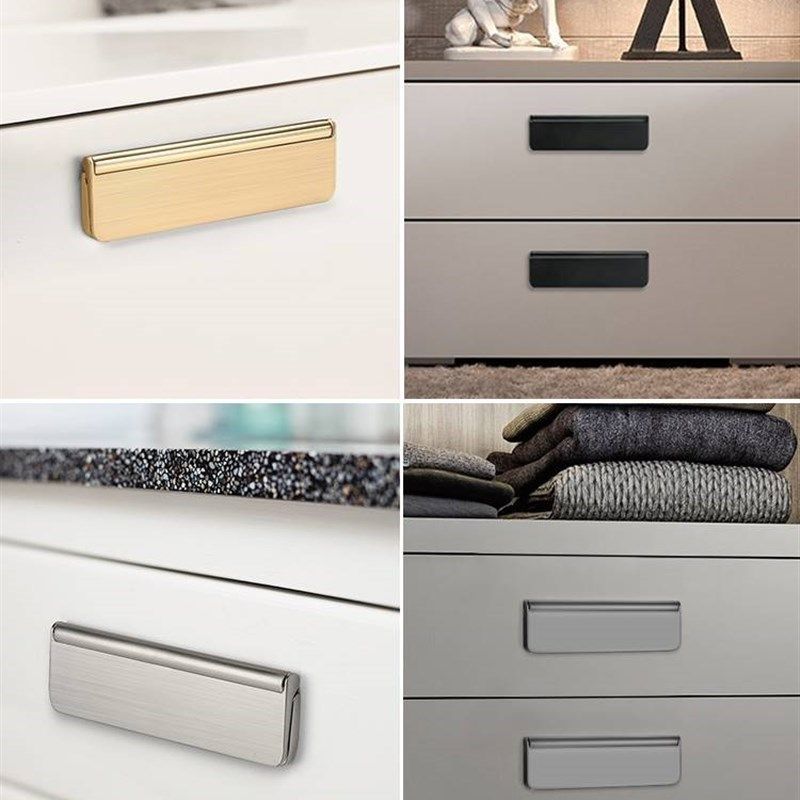 易嘉隐形长款抽屉柜门暗拉手床头柜暗扣现代简P约平开橱柜衣柜把