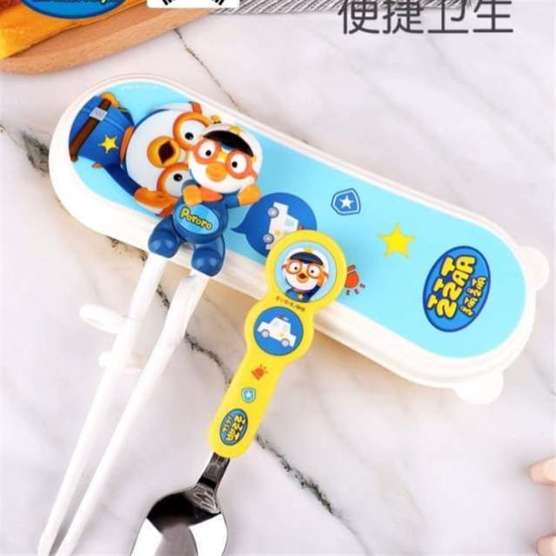 二段吃饭学习男孩家用儿童餐具练习套装宝宝勺子小孩筷筷训练筷子