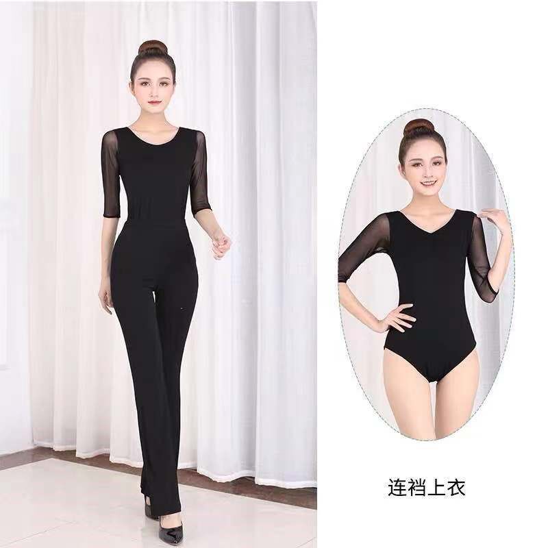 形体训练服装女两件套装现代舞蹈连D体练功礼仪培训模特走秀瑜伽