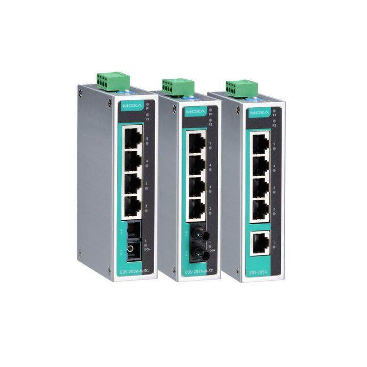 MOXA EDS-205A 系列 5 端口非网管型工业以太网交换机