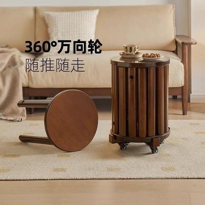 实木叠叠凳子组合茶几圆凳家用叠放餐桌板凳现代中式吃饭椅子