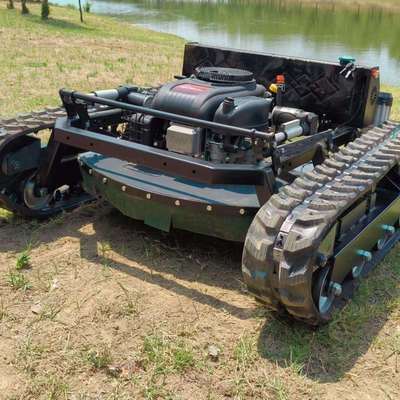 Hightop800小型遥控护坡割草机 水利河务堤坡养护履带割草设备