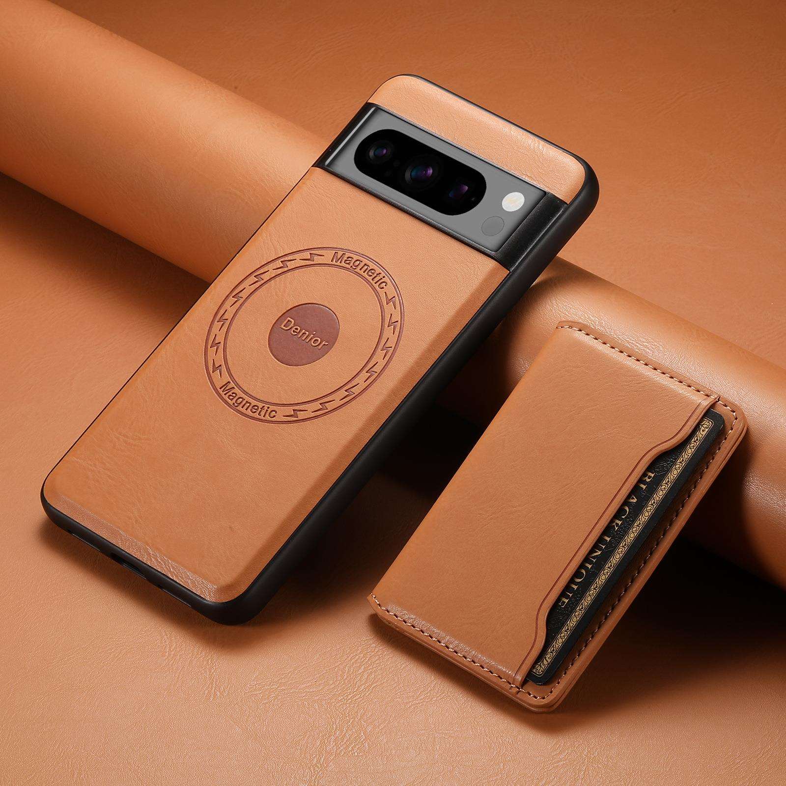 适用谷歌Pixel9ProXL二合一插卡支架MagSafe磁吸无线充电手机皮壳