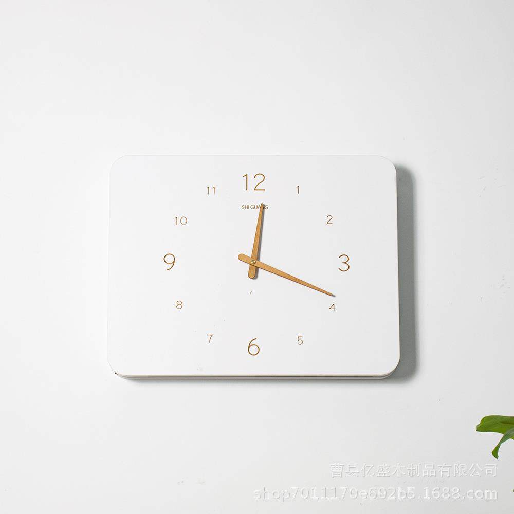 电表箱装饰画带钟表实木简约挂钟电闸配电箱遮挡时钟免打孔遮丑画