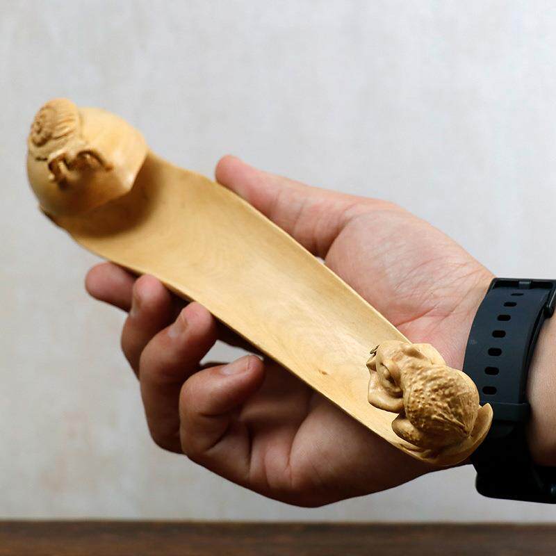 黄杨木雕家居饰品动物香道木质雕刻工艺禅意摆件把件蜗牛青蛙香插