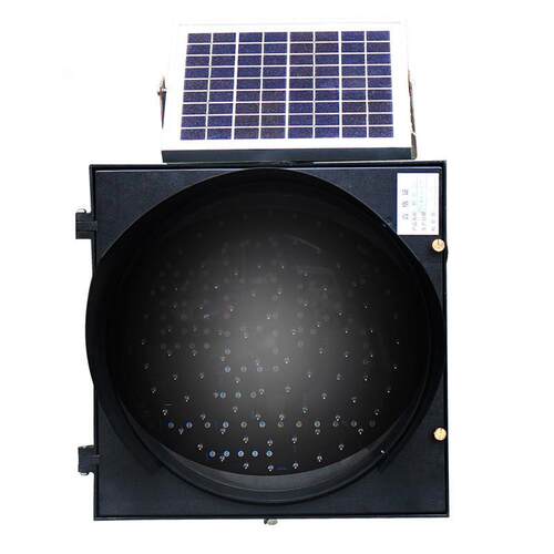LED太阳能交通信号灯红蓝频闪警示灯交通路口安全灯双面黄慢闪灯