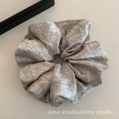 大号高级感缎面大肠发圈女复古扎头发皮筋侧低马R尾头绳丸子头发