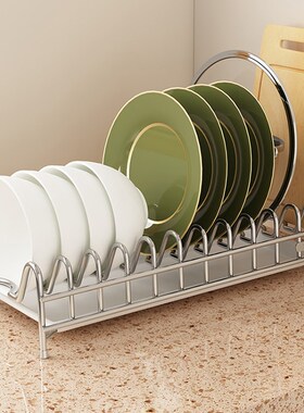 304不锈钢碗碟沥水架抽拉式厨房抽屉台面窄款碗R盘收纳置物架小型