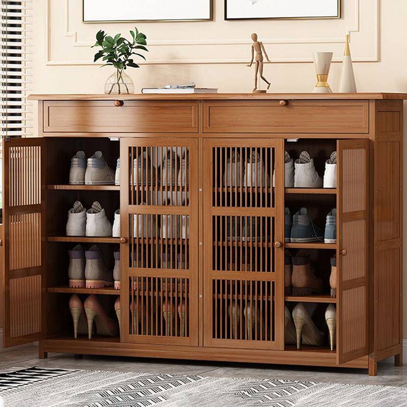 楠竹鞋柜家用门口入户多层防尘鞋柜简易大容量经济型收纳储物柜子